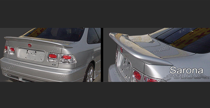 Custom Honda Civic Trunk Wing  Coupe & Sedan (1996 - 1998) - $275.00 (Manufacturer Sarona, Part #HD-023-TW)